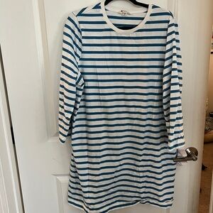 Blue and white striped Boden dress size US 20